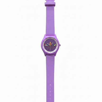Kids Analog Watch – Purple Strap with Colorful Dial Design
