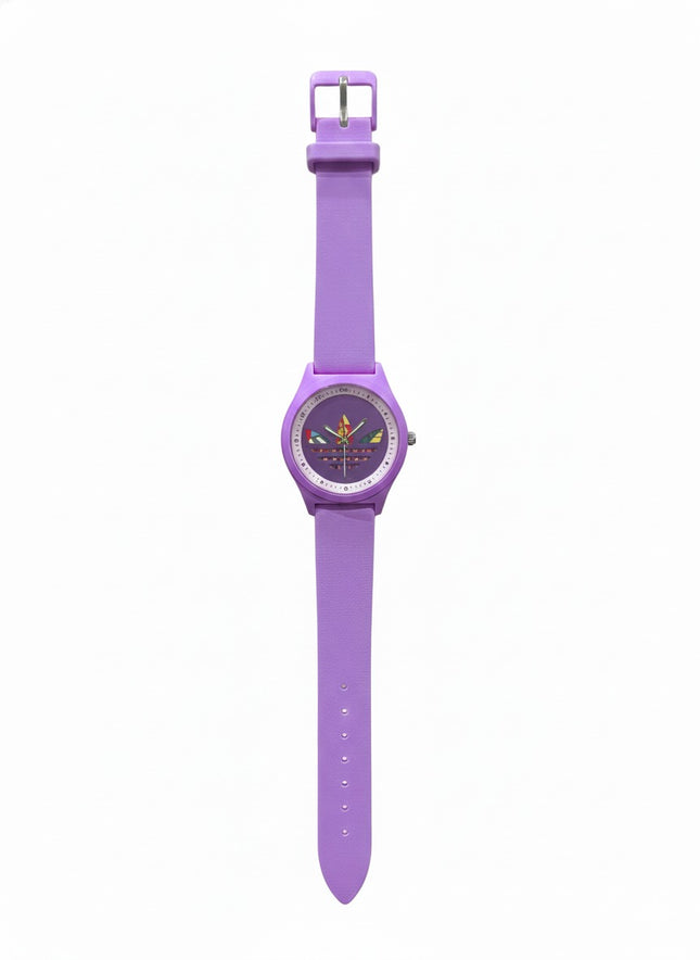 Kids Analog Watch – Purple Strap with Colorful Dial Design