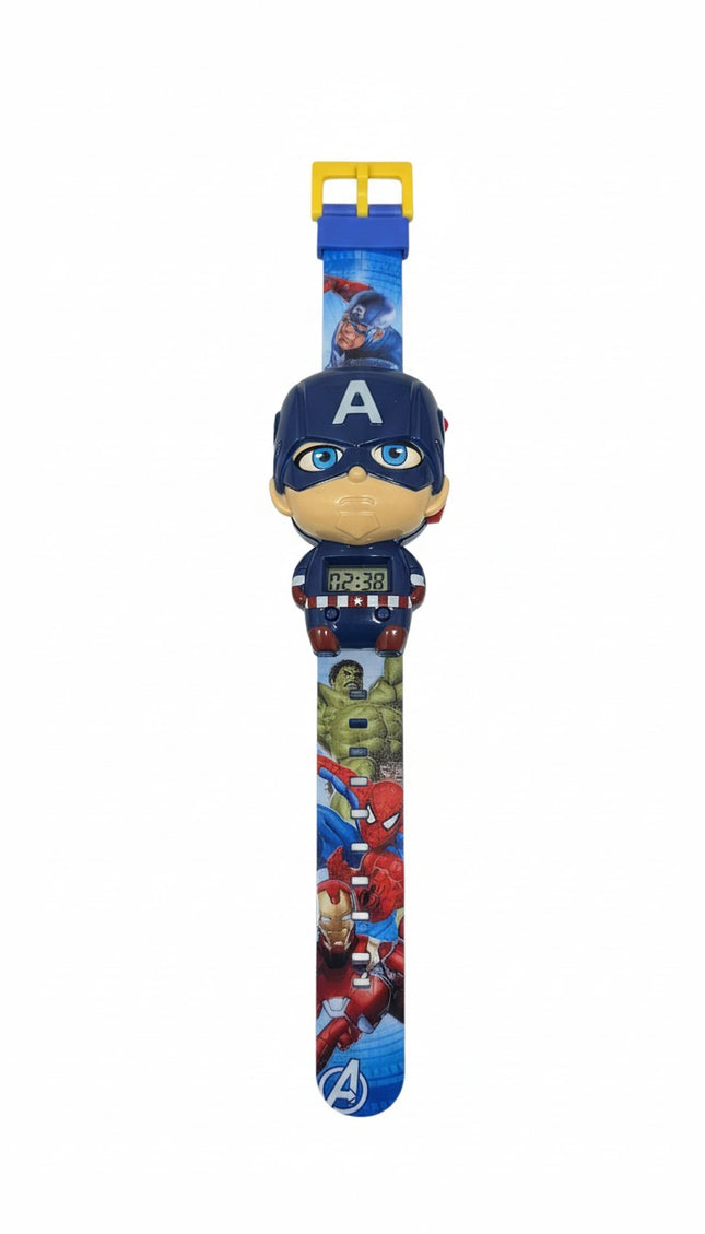 Kids Captain America Digital Watch – Avengers Cartoon Character Watch