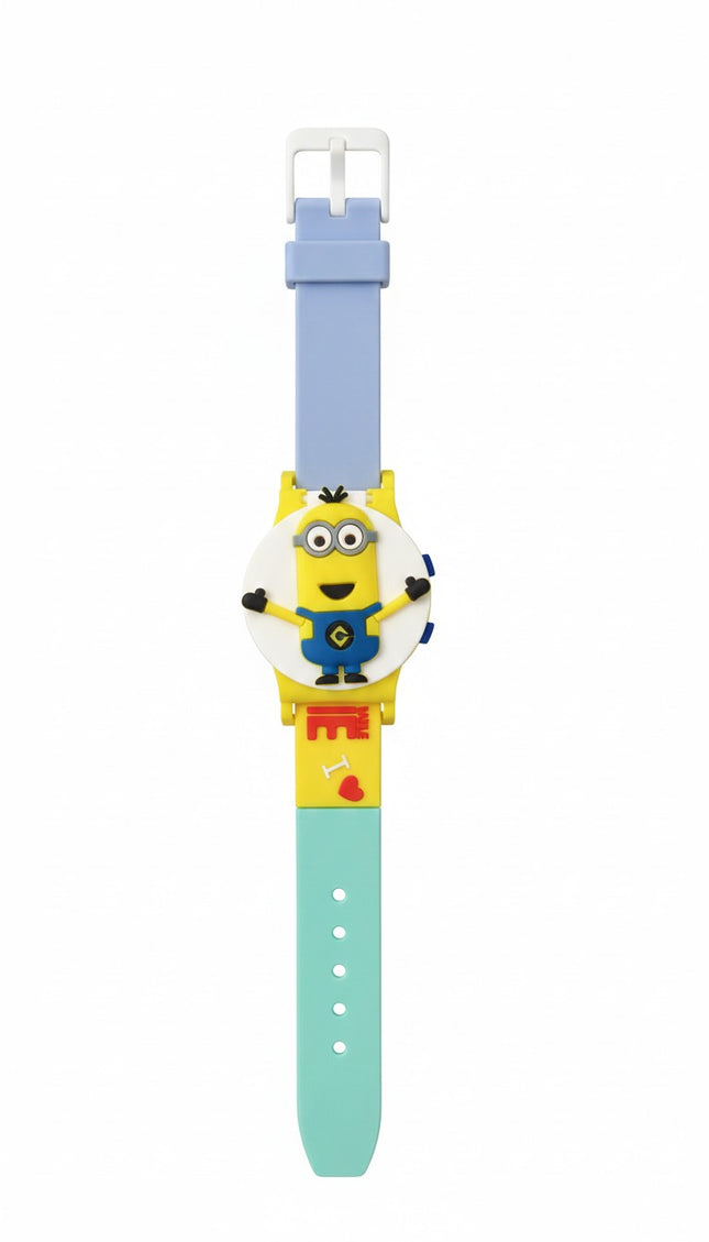 Kids Cartoon Watch – Minions Theme with Colorful Strap