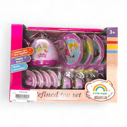 Little Angels Refined Tea Set – Princess Metal Tea Party Playset for Kids