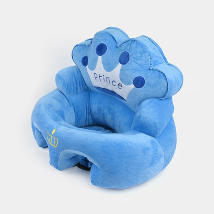 Baby Prince Crown Plush Support Seat – Soft Sitting Chair for Infant Boys (Blue)
