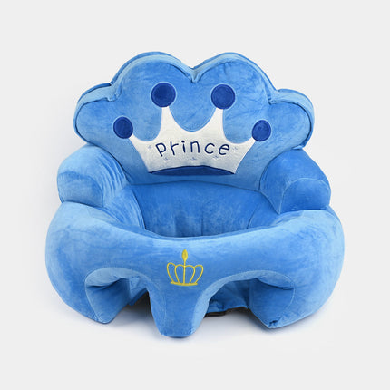 Baby Prince Crown Plush Support Seat – Soft Sitting Chair for Infant Boys (Blue)