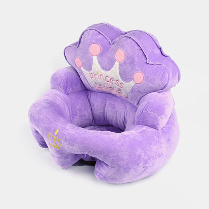 Baby Princess Crown Plush Support Seat – Soft Sitting Chair for Infant Girls (Purple) 👑💜