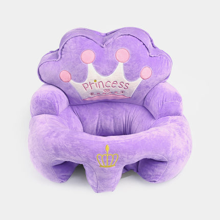 Baby Princess Crown Plush Support Seat – Soft Sitting Chair for Infant Girls (Purple) 👑💜