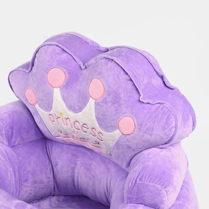 Baby Princess Crown Plush Support Seat – Soft Sitting Chair for Infant Girls (Purple) 👑💜