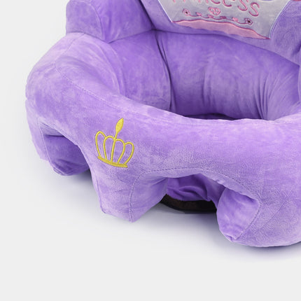 Baby Princess Crown Plush Support Seat – Soft Sitting Chair for Infant Girls (Purple) 👑💜