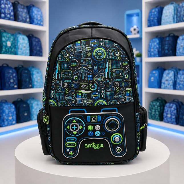 Smiggle  | Gaming Controller School Backpack – 18"h × 13"w