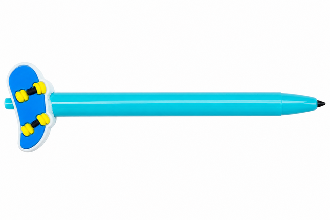 Cute Skateboard Gel Pen – Smooth Writing Black Ink Ballpoint Pen for School, Office & Gifts (Blue)