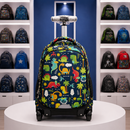 Kids Dinosaur Trolley School Backpack | 18" × 12" INCHES