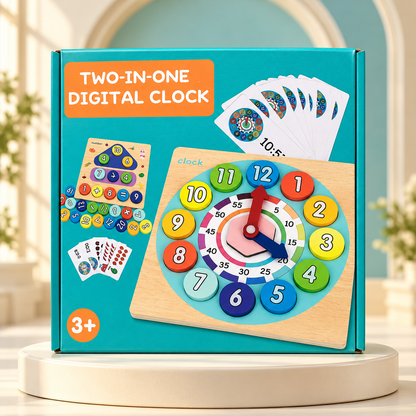 Tick-Tock & Count – 2-in-1 Wooden Clock & Maths Set