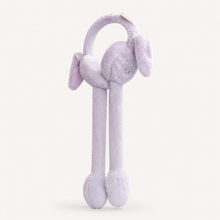 Cute Plush Bunny Earmuffs with Long Hanging Paws – Lavender