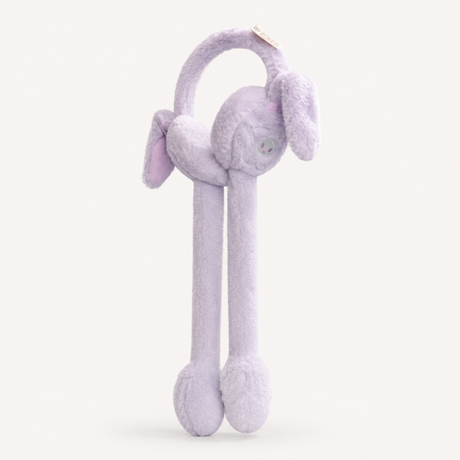 Cute Plush Bunny Earmuffs with Long Hanging Paws – Lavender