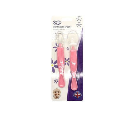 Only Baby Silicon Feeding Spoon  (Pink) 0+ Months