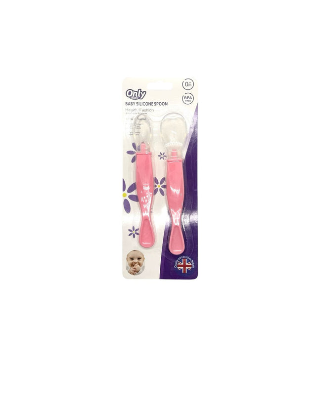 Only Baby Silicon Feeding Spoon  (Pink) 0+ Months
