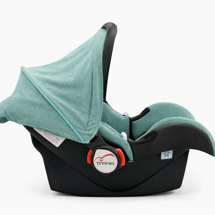Tinnies Baby Car Seat Carrier with Canopy – Newborn Infant Carry Cot (Mint Green)
