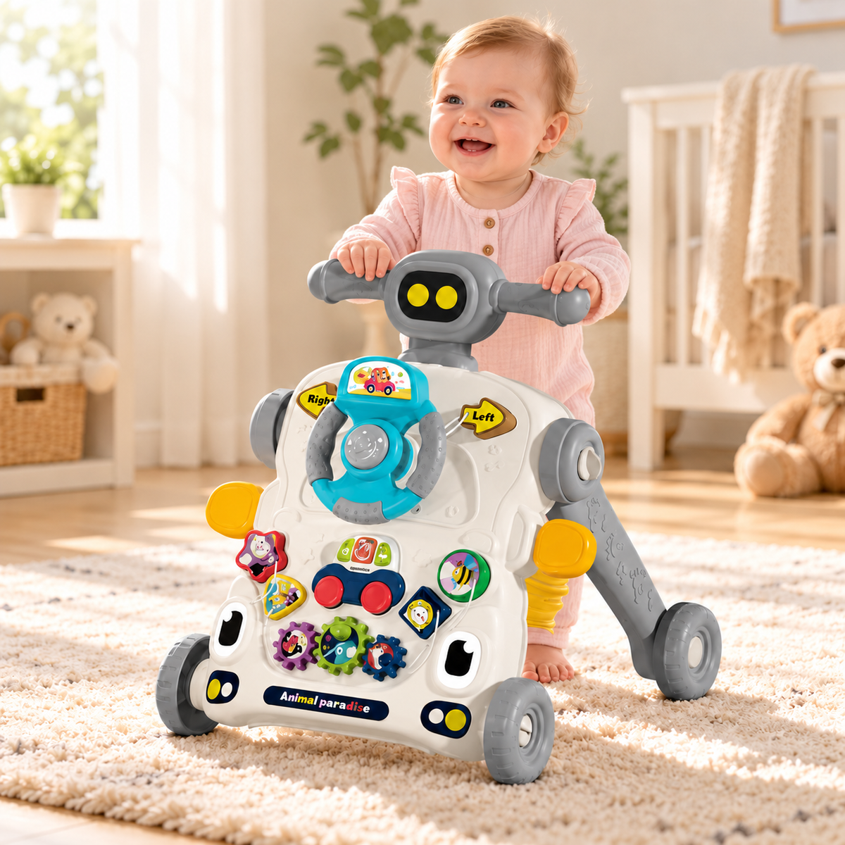 Activity Walker with Steering Wheel and Play Panel