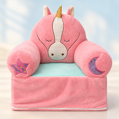 Pink Unicorn Kids Soft Plush Foldable Sofa Chair & Nap Mat