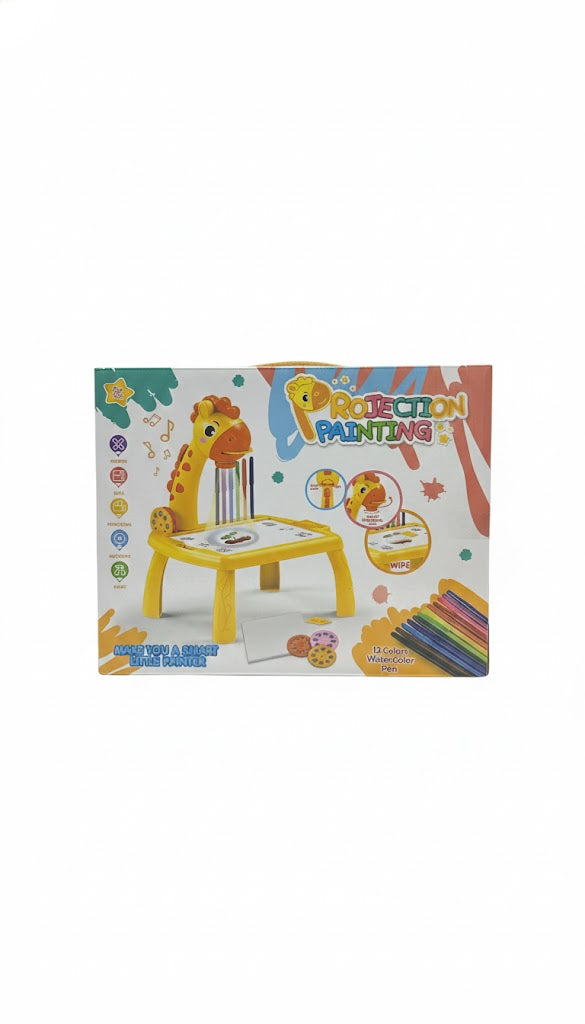 Kids Giraffe Projection Painting Table – 12 Color Drawing & Learning Set