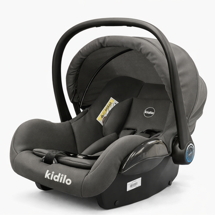 Kidilo Baby Carry Cot Carrier with Canopy – Newborn Infant Carry Cot (Grey/Black)