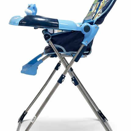 Premium Foldable Baby High Chair with Feeding Tray & Safety Belt – Blue