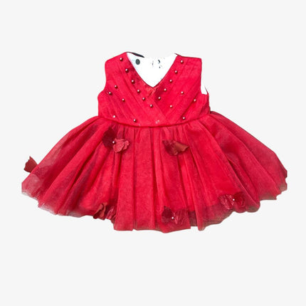New Born Party Frock (Red)