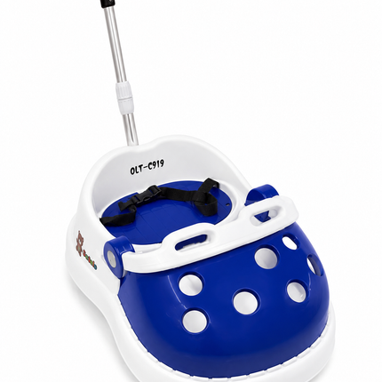 Electric & Manual Ride-On Push Car for Kids with Parent Handle – blue