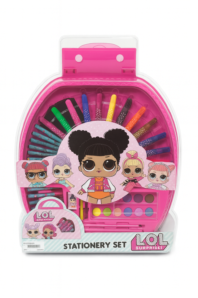 LOL Surprise Stationery Set – Kids Complete Art & Coloring Kit (Pink)