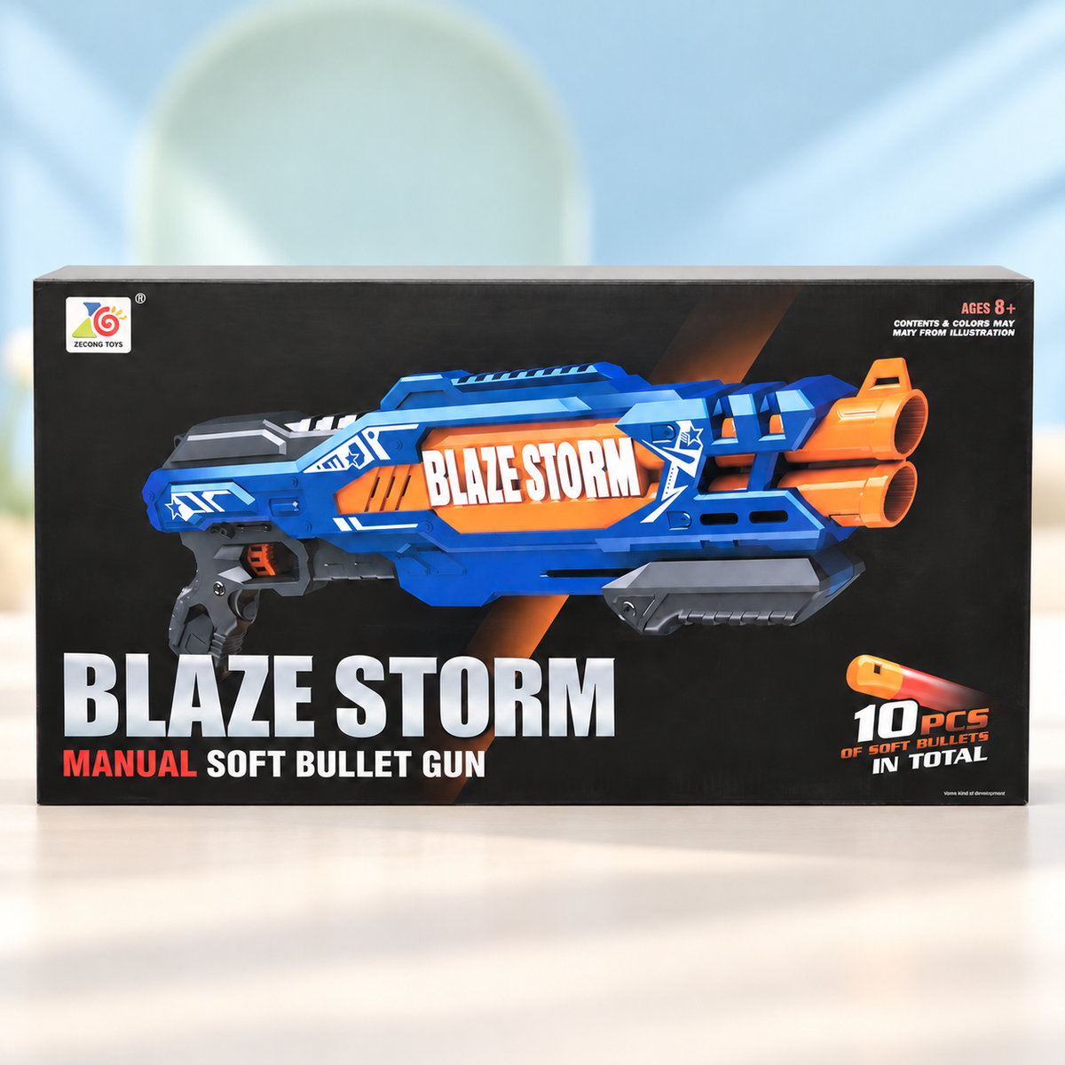 Blaze Storm Manual Soft Bullet Gun – Foam Dart Blaster with 10 Soft Bullets