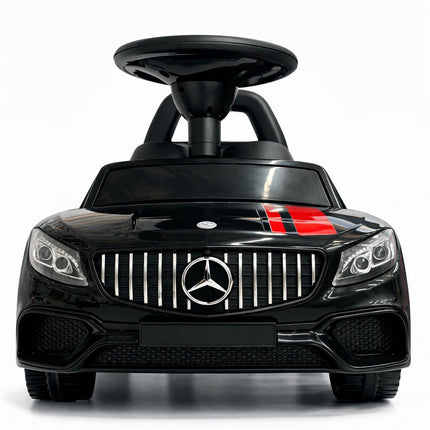 Kids Luxury Sports Ride-On Push Car – Mercedes Style Baby Car with Steering Wheel & Backrest (Black)