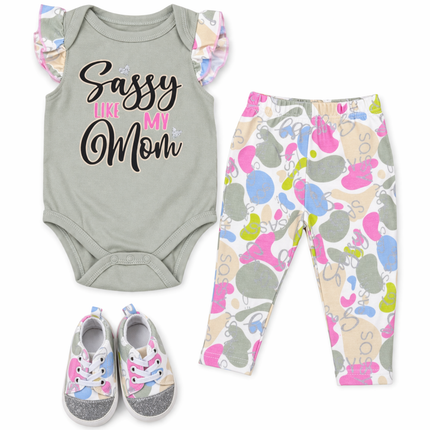 Sassy Like My Mom Baby Girl 3-Piece Outfit Set