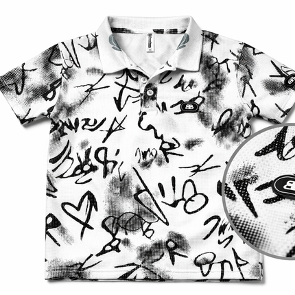 Kids Olive Green Printed Polo Shirt – Half Sleeves Collared Tee