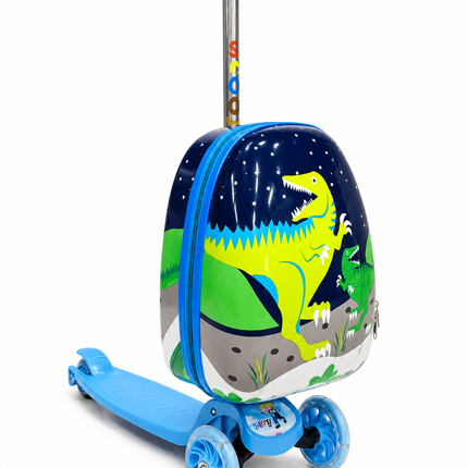 Dinosaur Kids Scooter with Storage Backpack – 3 Wheel Adjustable Ride