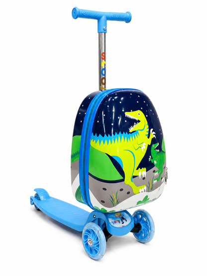 Dinosaur Kids Scooter with Storage Backpack – 3 Wheel Adjustable Ride