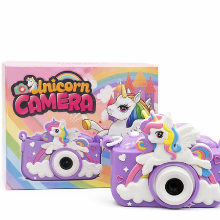 Kids Unicorn Digital Camera – Cute 3D Cartoon Design (Purple) | Rechargeable Camera for Girls