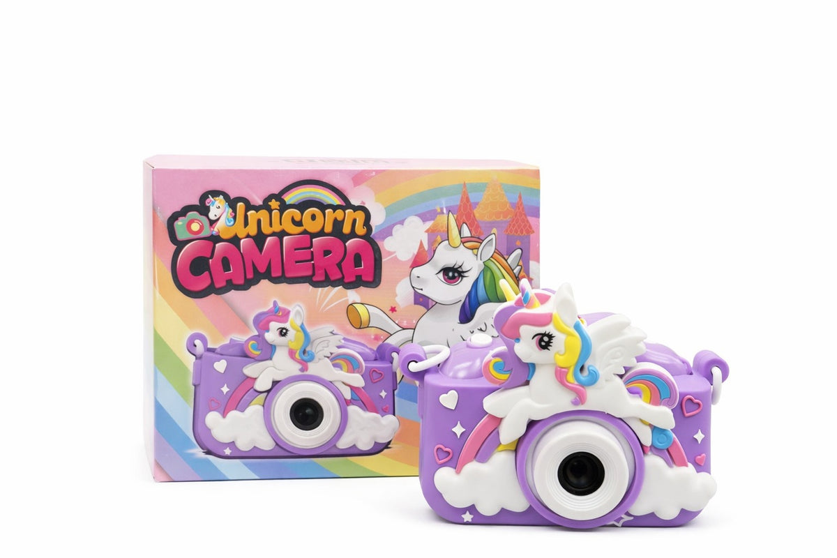 Kids Unicorn Digital Camera – Cute 3D Cartoon Design (Purple) | Rechargeable Camera for Girls