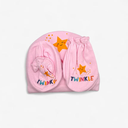 New Born Cap and socks set (Pink)