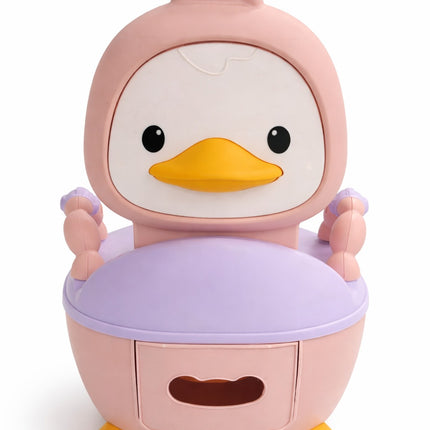 Cute Duck-Shaped Baby Potty Training Chair with Backrest & Handles