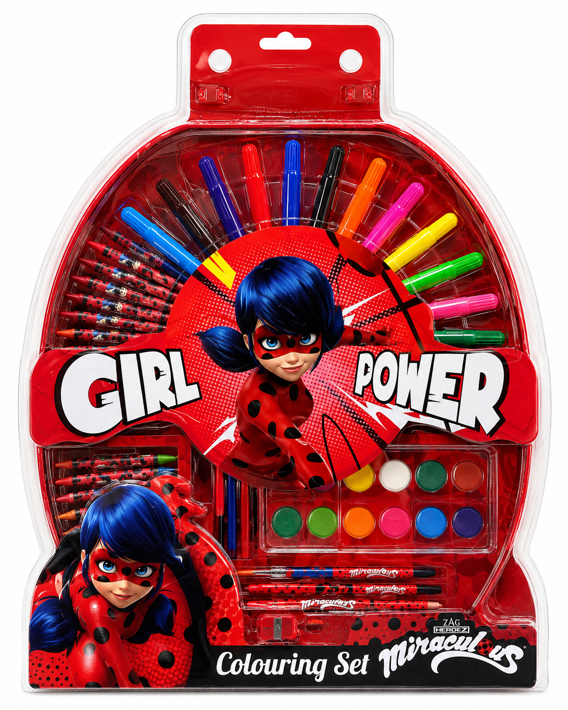 Miraculous Ladybug Colouring Set – Kids Art & Drawing Kit with Markers, Crayons, Watercolors & Accessories