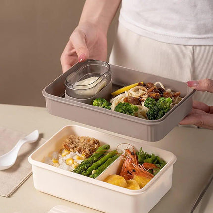 Double Layer Lunch Box 2 In 1 Compartment Insulated Box