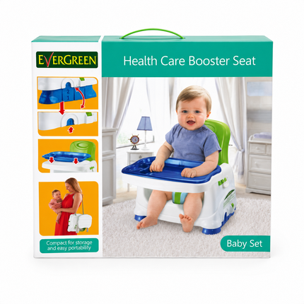 EverGreen Health Care Booster Seat with Removable Feeding Tray & Adjustable Height