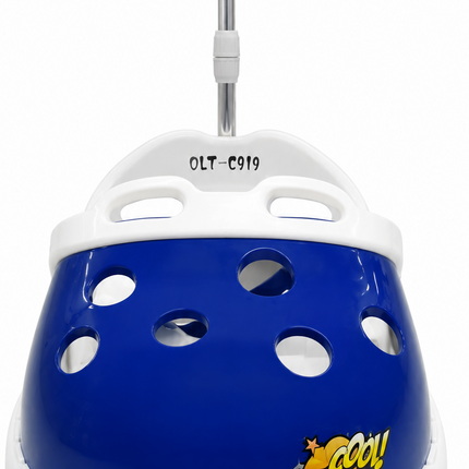 Electric & Manual Ride-On Push Car for Kids with Parent Handle – blue