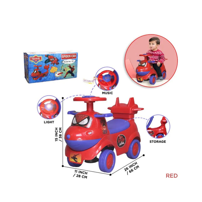 Twinkle Spiderman 301 Push Car, Red