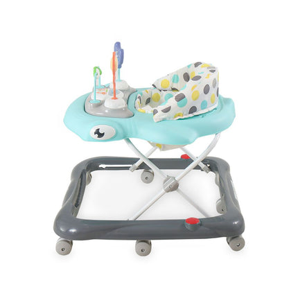 Blue Baby Walker – Soft Padded Seat, Multi-Directional Wheels & Entertaining Tray