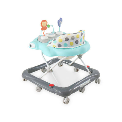 Blue Baby Walker – Soft Padded Seat, Multi-Directional Wheels & Entertaining Tray