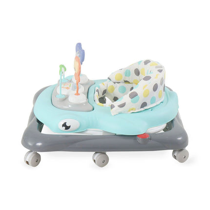 Blue Baby Walker – Soft Padded Seat, Multi-Directional Wheels & Entertaining Tray
