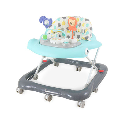 Blue Baby Walker – Soft Padded Seat, Multi-Directional Wheels & Entertaining Tray