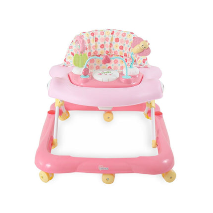 Pink Baby Walker – Soft Padded Seat, Multi-Directional Wheels & Entertaining Tray