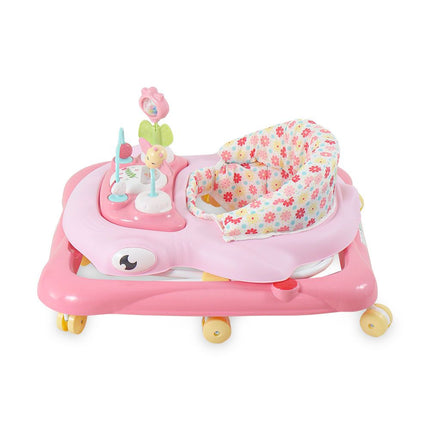 Pink Baby Walker – Soft Padded Seat, Multi-Directional Wheels & Entertaining Tray