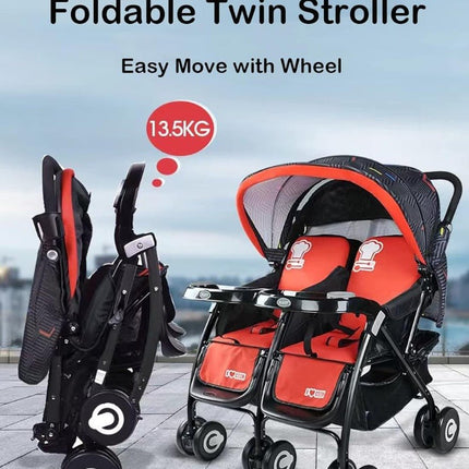 Baobaohao Twin Stroller Red